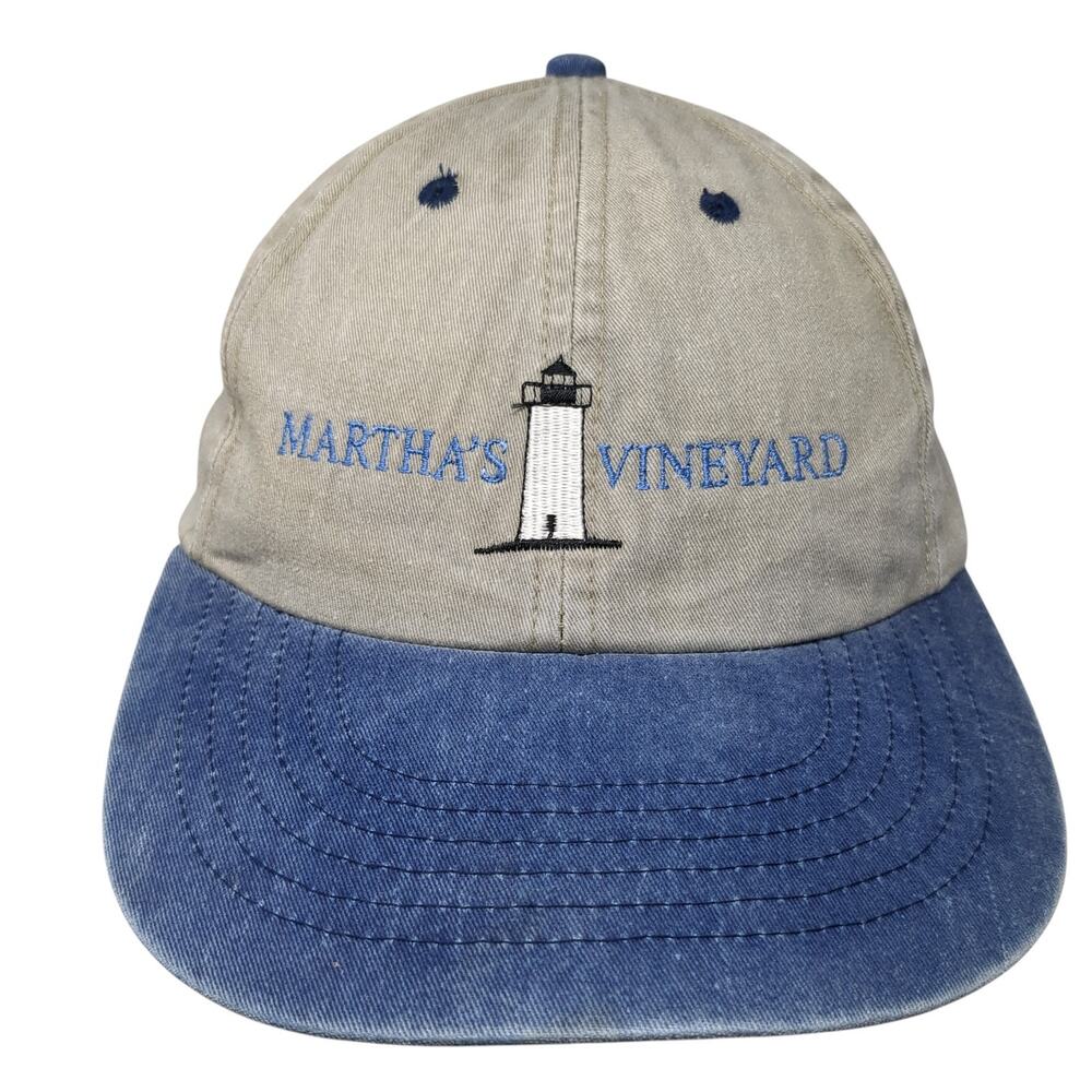 Martha's Vineyard Strapback Baseball Cap Multi One Size Adjustable Embroidered